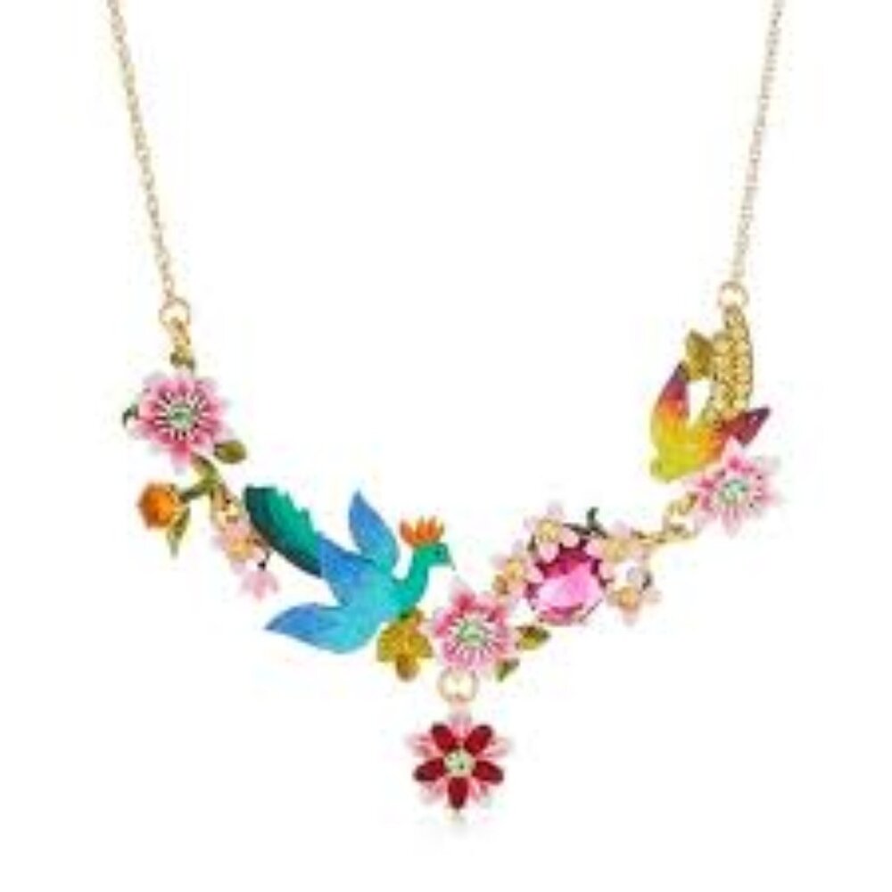 Les Nereides Lush garden statement necklace
